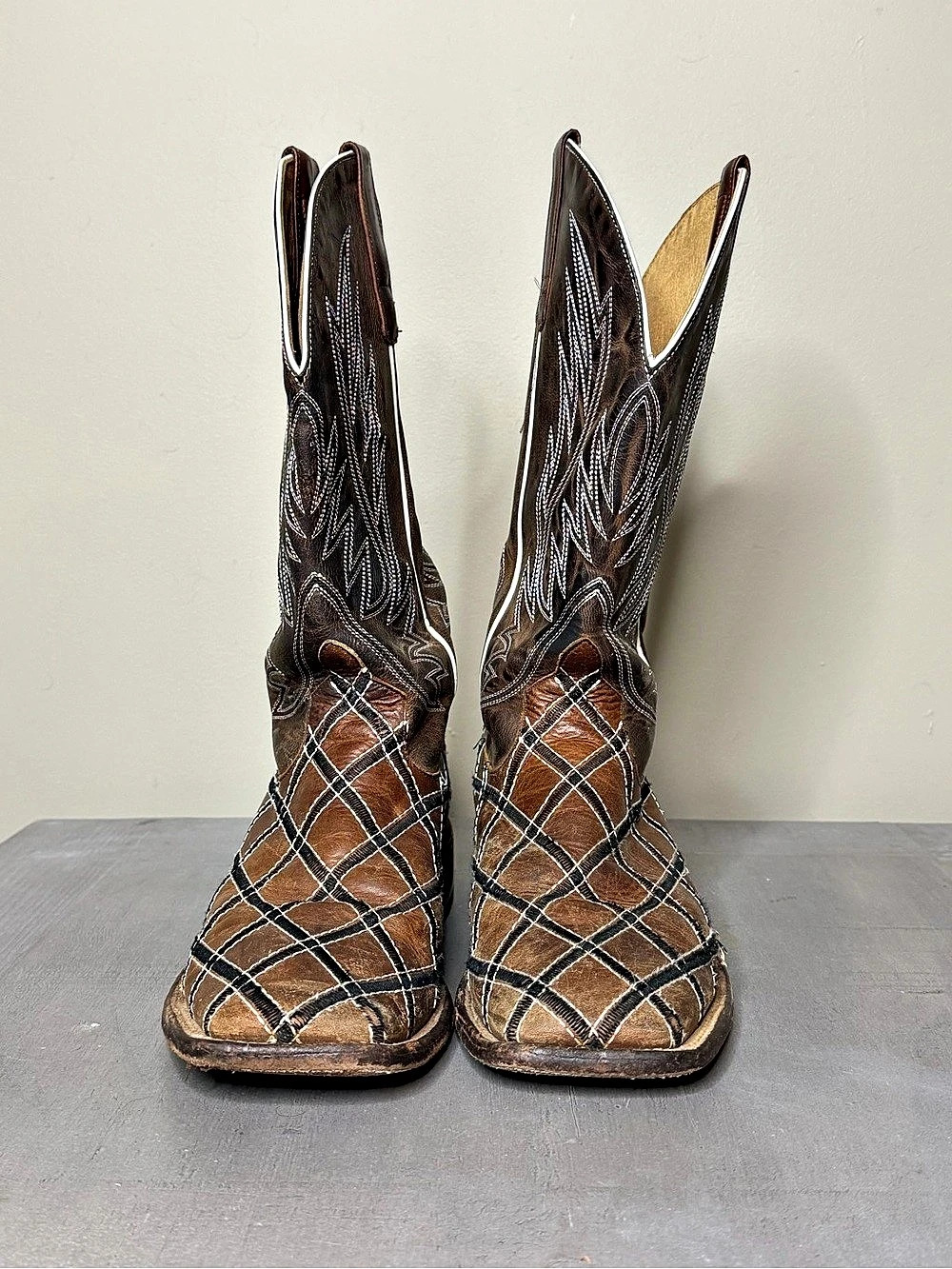 HP Patchwork Square Toed Boots Men’s 9.5 EE